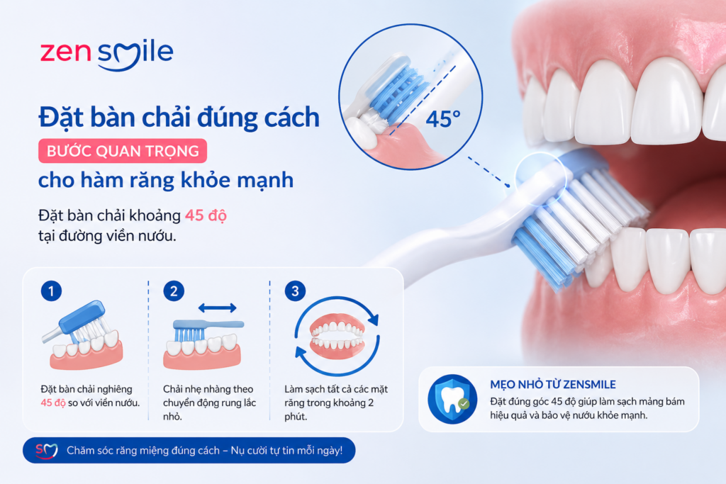 Hướng dẫn vệ sinh răng đúng cách bằng bàn chải