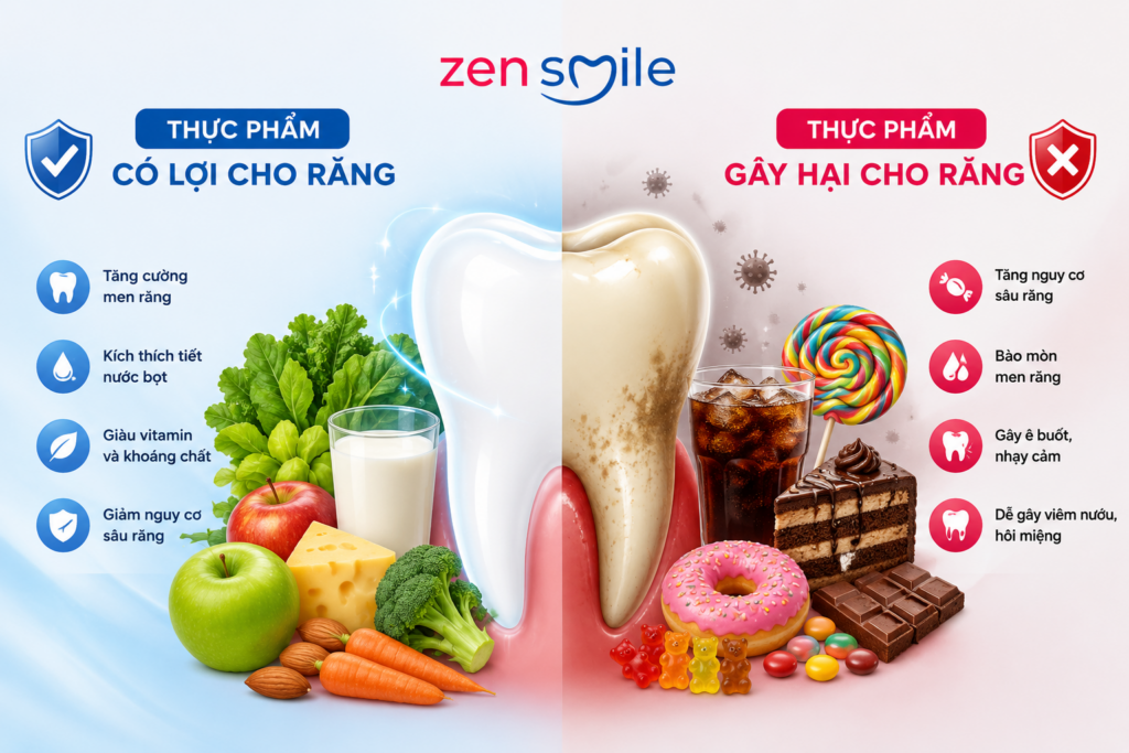 Chế độ ăn hỗ trợ chăm sóc răng miệng khỏe mạnh